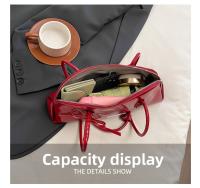 Nuevo bolso de hombro estilo coreano a cuadros, de piel sintética, con lazo dulce, estilo Boston, informal, de color sólido, bolso de mano para mujer, para regalo. - details 9