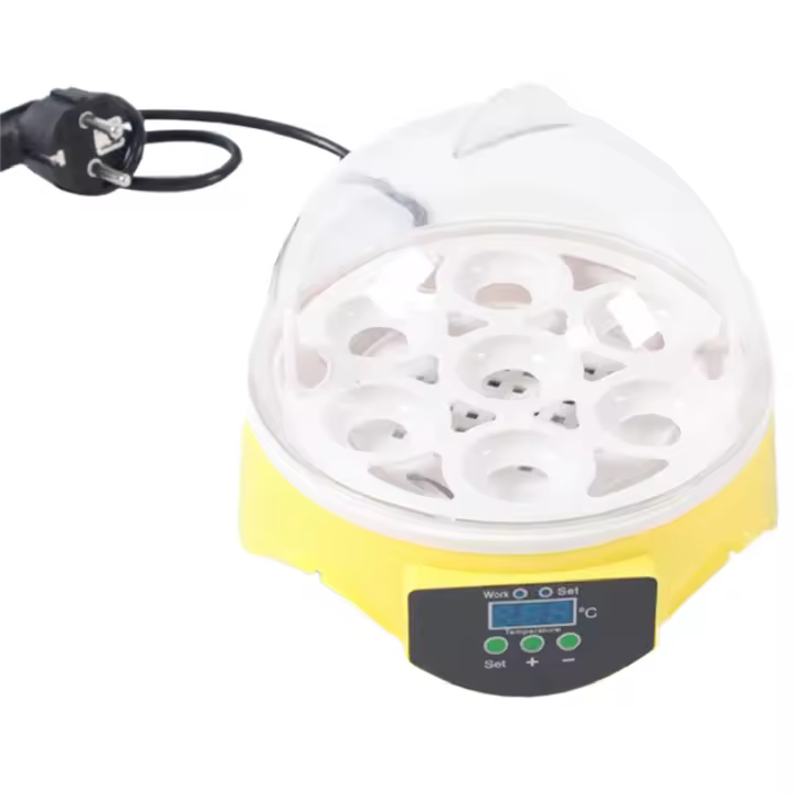Mini incubadora de 7 huevos, equipo de cría, temperatura Digital, Incubadora de aves de corral, enchufe de la UE - 1