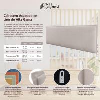 Cabecero de Lino Natural Liso con Ribete Cabezal Tapizado Cama Dormitorio Moderno Top Trending (Beige, 160cm (Camas 150/160)) - details 2