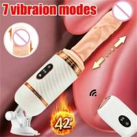 Control remoto Calefacción Telescópico Automático Hine Auto Masturbación Pistola Dildo Vibrator Juguetes Sexuales Para Mujeres Masturbador - details 0