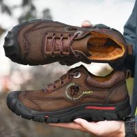 Zapatos De Senderismo Para Acampar Al Aire Libre, Zapatillas Deportivas De Cuero Genuino Para Hombre, Zapatos Informales De Viaje Para Hombre, Calzado Para Caminar Y Escalar - details 2