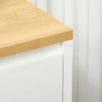 Taburete de Almacenamiento de Armario de Sala con 3 Puertas Estante Ajustable para Cocina Blanco - details 7