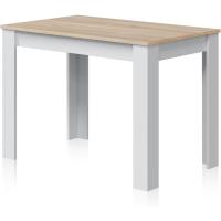 Mesa Auxiliar Fija, Mesa Cocina, Acabado en Color Blanco Artik y Roble Canadiense, Modelo Cloe, Medidas: 109 cm (Ancho) x 67 cm (Fondo) x 78 cm (Alto) - details 6