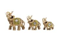 Escultura de estatua de Animal, Feng Shui de la suerte, accesorios de decoración del hogar, adornos de elefante de resina para oficina - details 5
