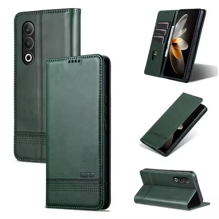 Funda de cuero PU con tapa para OnePlus Nord CE4, cuero magnético, protección a prueba de golpes - 1