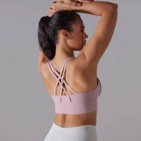 Sujetador de yoga para mujer, ropa interior que absorbe los golpes, correas cruzadas para los hombros, top corto Fiess, deportes a prueba de golpes - details 18