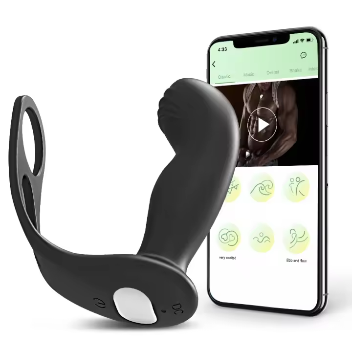 Vibrador de Prostatea para Hombres Enchufe de Glúteo con Estimulación de Tres Puntos Control APP - 1