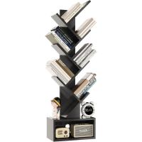 Estantería de árbol, Librería Alta de 6 Niveles Estantería Estrecha de madera con cajones para Sala de Estar, Dormitorio 38×19×112CM Marrón Rústico - details 62