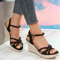 Sandalias de tacón de cuña para mujer, zapatos de plataforma, Verano - details 5