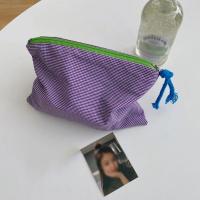 Nueva bolsa de maquillaje a cuadros para mujer, bolsa de algodón de gran capacidad con cremallera, bolso de mano de viaje, bolsa de maquillaje, neceser con cremallera cosmética femenina - details 7