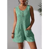 Moda de Primavera-Verano para Mujer 2025 Chaleco Sin Mangas a Rayas en Contraste Informal Pantalones Cortos de Mono Multicolor Opcional - details 12