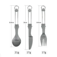 Tenedor Plegable de Titanio Medio Pulpido Portátil para Exteriores Ideal para Senderismo, Picnic y Acampada - details 1