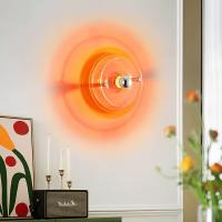 Lámpara de pared Bauhaus Diseño OVNI Luz de pared interior única Aplique de pared moderno con acrílico naranja para dormitorio, sala de estar, dormitorio, entrada, hotel - details 0