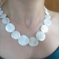 Collar de concha blanca Natural, gargantilla de cuentas redondas, joyería clásica de playa, 10-30mm - details 0