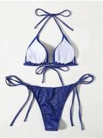 Conjunto sexy brillante, traje de baño triangular de dos piezas para mujer, bikini de verano, nuevo traje de playa, bikini push-pull - details 11