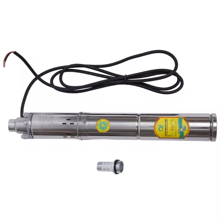 Bomba de pozo profundo Solar, 24 V CC, 370 W, sumergible, acero inoxidable, hasta 65 m, 2 m/h - 1