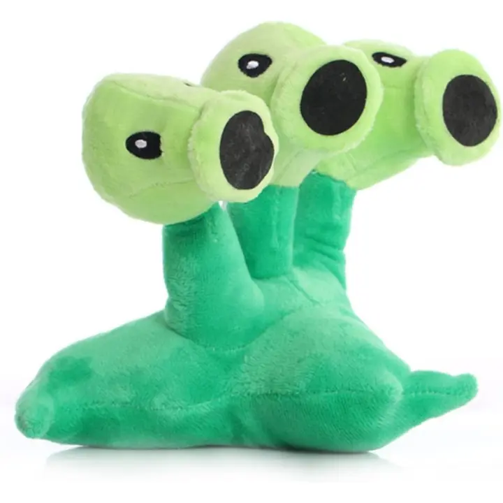 Juguetes de peluche de plantas de guisante y Peashooter, juguete de tres cabezas, PVZ, peluche suave, 1, 2 - 1