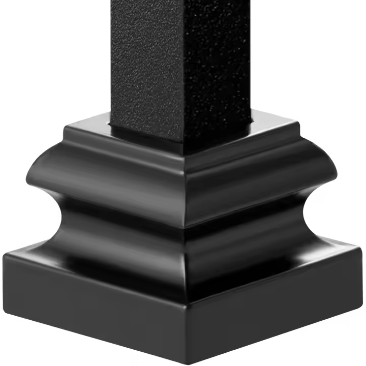 SucceBuy Zapatos de balaustre de escalera de aleación de aluminio, planos con orificios para tornillos para barandilla de metal cuadrada de 1/2 pulgada, negro satinado, 50 piezas - Mejore la estabilidad y el estilo de sus escaleras - 1