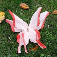 Flores artificiales hechas a mano de imitación de seda, accesorios de fotografía de gasa gigante colorida, fondo de flores falsas de 50cm - details 21