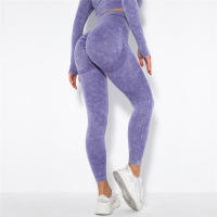 Pantalones elásticos para correr para mujer, deportes de Yoga de cintura alta sin costuras, mallas de gimnasio push-up, recién llegados - details 1