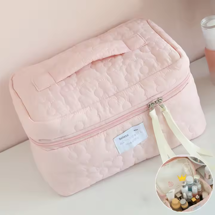 Bolso de maquillaje para mujer estilo Ins color caramelo New Light Luxo portátil para viajes almacenamiento de cosméticos toallitas labiales - 1