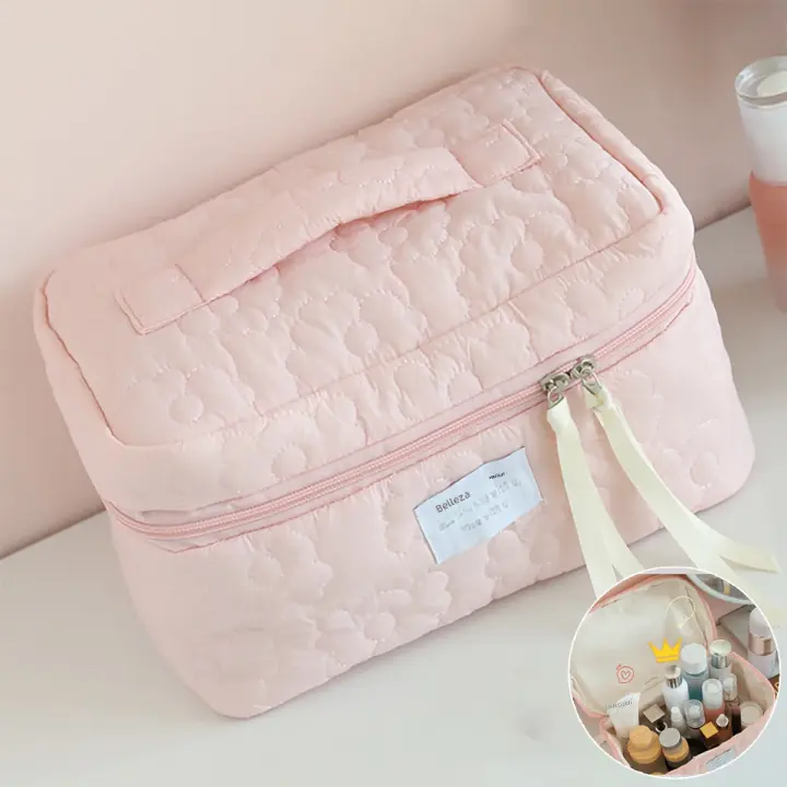 Bolso de maquillaje para mujer estilo Ins color caramelo New Light Luxo portátil para viajes almacenamiento de cosméticos toallitas labiales - 1