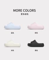 Zapatillas frescas de color sólido de suela gruesa para el hogar de verano para mujer, nuevas zapatillas de baño para el hogar, zapatos casuales de moda para aumentar la altura - details 10