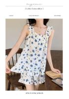 Ropa de dormir acolchada para mujer, camisola, pantalones cortos, conjunto de verano, ropa de dormitorio Floral de alto valor para chica dulce - details 5