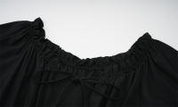 Nuevo vestido irregular retro europeo y americano, vestido con cordón medieval victoriano de manga corta con cuello de una palabra - details 13