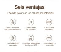 Almohadilla Térmica Menstrual , Cinturón Térmico Eléctrico USB, 4 Niveles de Calor y 4 Modos de Masaje, Soporte Lumbar Calentado para Alivio del Dolor Menstrual - details 3