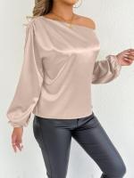 Blusa de satén de color blanco de manga larga, nueva camisa de verano para mujer - details 25