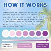 Pegatina de protección solar UV, 120 unidades, puntos de protección solar, pegatinas UV, autoadhesivas transparentes, parches soleados de detección UV para mujeres y hombres - details 4