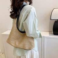 Bolso de paja tejido hecho a mano Simple, bolso de mano de estilo bohemio, bolso de rafia, bolsos de playa de gran capacidad para verano - details 17