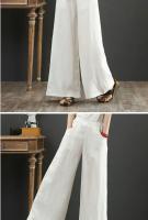 Pantalones de Pierna Ancha de Algodón Lineno Cintura Suelta, Elástica, Estilo Callejero para Mujeres 2023 - details 1