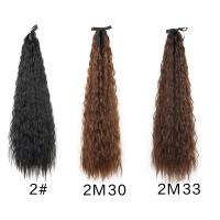 Peluca de cola de caballo afro rizada permanente de maíz, extensión de cola de caballo, cola de caballo larga ondulada y rizada ombre, postizo de cola de caballo natural esponjoso para mujeres - details 19