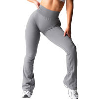 Leggings de Flare Negros Suaves para Workout Pantalones de Yoga Traje Deportivo Casual para Gimnasio - details 8