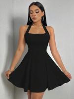 Vestido corto de verano con cuello Halter para mujer, vestido de verano con cintura acampanada, Y2K - details 5