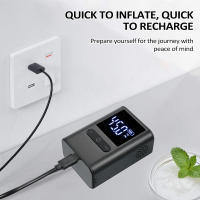 Mini bomba de aire eléctrica de 100 PSI inflador inalámbrico portátil para bicicleta válvula Presta, válvula Schrader inflador de neumáticos con compresor recargable para bomba de bicicleta accesorios para bicicletas MTB de carretera al aire libre - details 3
