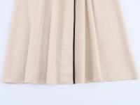 🧡 🧡 🧡 Vestido midi de lino mezclado plisado de manga corta con cuello en V - details 8
