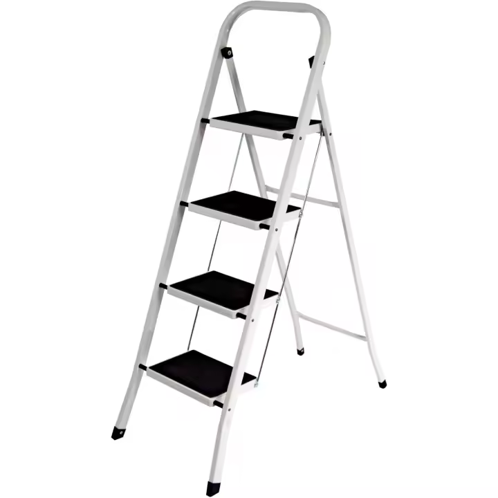 Escalera de 4 Pasos Resistente al Acero Vida Diseños-Portátil Plegable con Alfombra Antideslizante - 1
