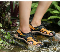 Sandalias de marca de verano para hombre, zapatillas de cuero genuino para hombre, sandalias de gladiador para playa para hombre, zapatos suaves y cómodos para caminar al aire libre - details 17