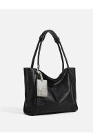 Bolso de mano de gran capacidad negro de cuero para mujer, nuevo bolso de hombro de primavera para viajeras, bolso grande para las axilas - details 11