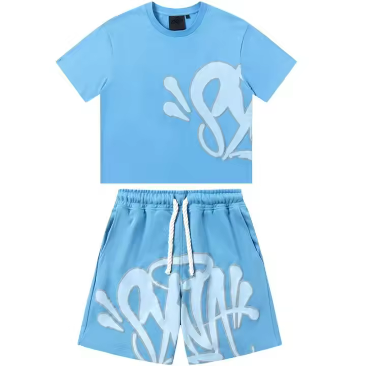 Conjunto de camiseta y pantalones cortos Syna World Drill Hip Hop para hombre - 1