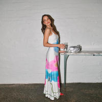 BUNO-Vestido Midi de malla con estampado Floral, traje largo con tirantes finos, cintura desnuda, a la moda, para vacaciones en la playa, Verano - details 12