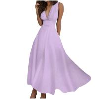 Mujeres elegantes A e sin mangas blanco Midi Casual mujer Sping verano cuello en V túnica cintura Swing vestido abrigo vestidos largos - details 1