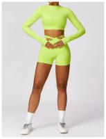 Pantalones cortos de Yoga de cintura alta para mujer, mallas cortas de realce de barriga para Fitness, gimnasio, correr - details 12