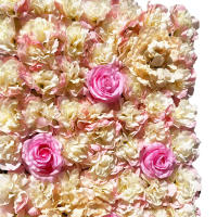 Panel de pared de flores de seda Artificial, decoración de fondo de fiesta de boda, Rosa Floral, aprox., 6 piezas Flor romántica para pared, 60x40cm/23,62x15,75 pulgadas - details 5