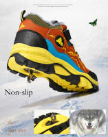 Zapatos de senderismo para niños de alta calidad, zapatos cálidos antideslizantes de lana para exteriores para niños y niñas, botas de nieve impermeables cómodas para invierno - details 9