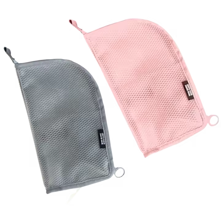 Bolsas de aseo plegables, bolsa de almacenamiento para cepillos de dientes de viaje, bolsa de maquillaje, organizador de lavado, bolsa para brochas de maquillaje, bolsa de cosméticos de malla, 1 ud. - 1