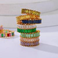 Anillo de circón cúbico colorido para mujer, anillo abierto de acero inoxidable de Color dorado, joyería para fiesta y boda Bohemia Vintage, accesorios de regalo - details 4